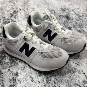 New Balance Kids' White and Black Sneakers